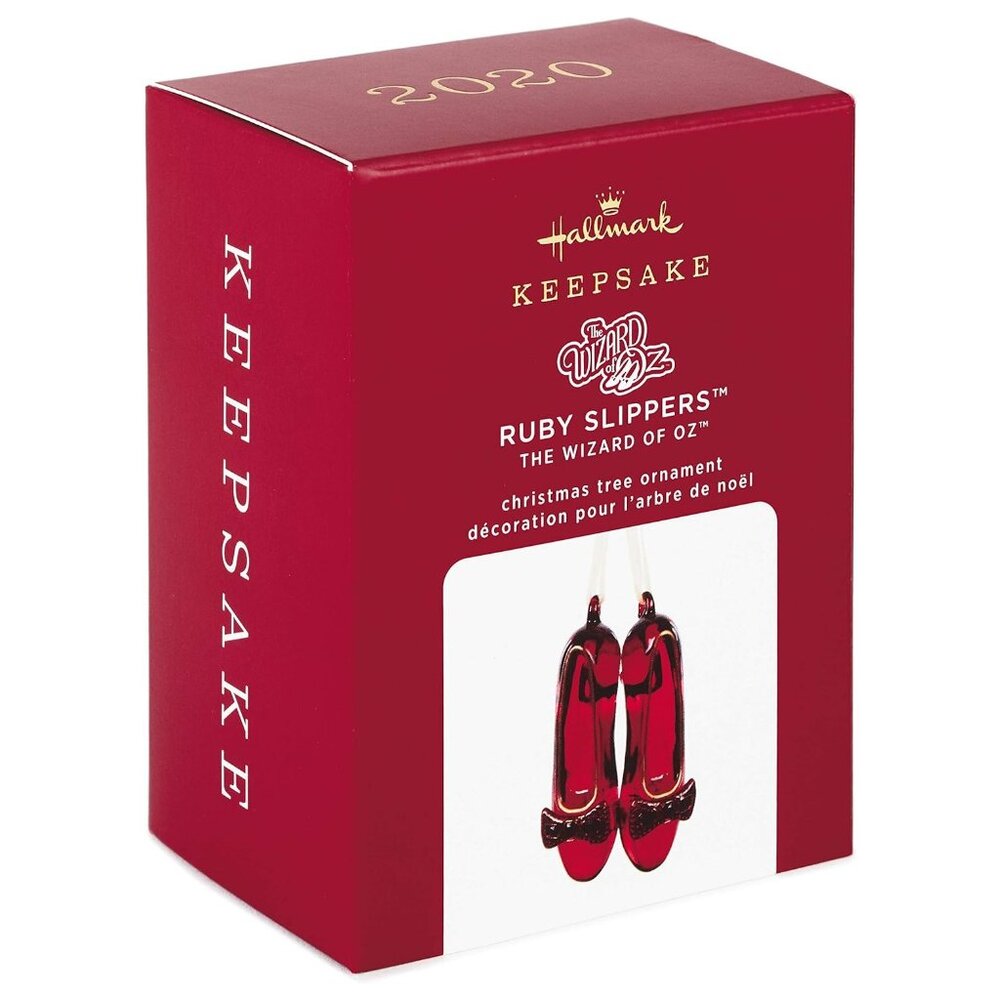 New! Wizard of Oz Glass Ruby Slippers Hallmark Keepsake Christmas Ornament 2020